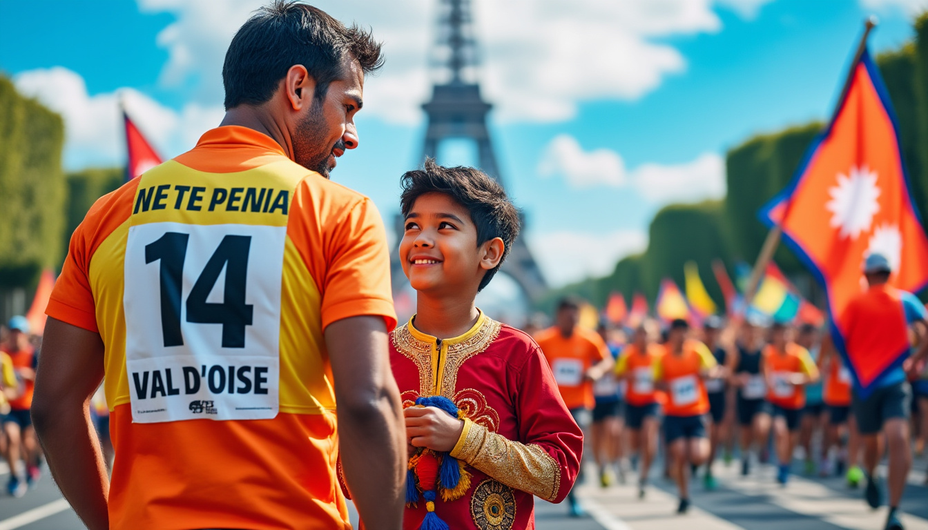 découvrez l'histoire inspirante d'un entrepreneur du val-d'oise qui participe à la course des héros pour soutenir un jeune népalais dans le besoin. un engagement fort pour un avenir meilleur!