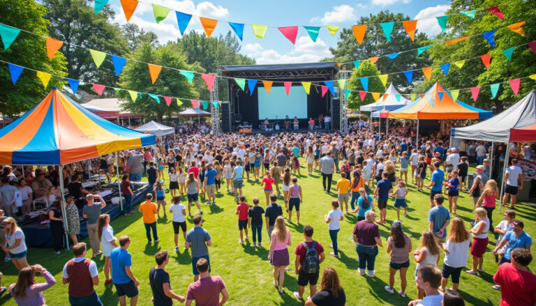 un festival en plein air célébrant l’esprit entrepreneurial avec une touche musicale